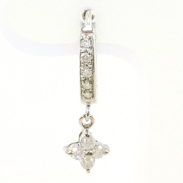 K 10 WG ピアス pierced earrings 片耳 ダイヤ 0.12 総重量約0.6 g