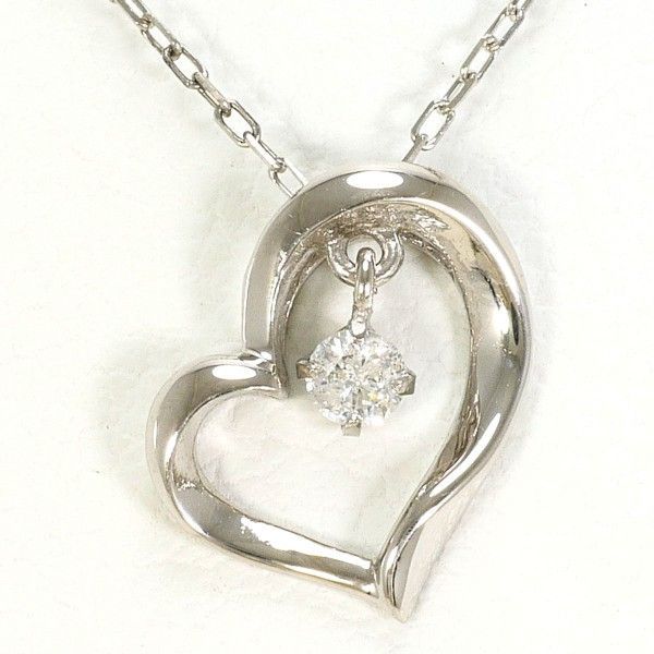 K 10 WG ネックレス necklace ダイヤ 0.03 総重量約0.9 g 約40 cm