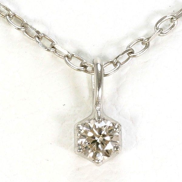 K 10 WG ネックレス necklace ダイヤ 0.05 総重量約0.8 g 約40 cm