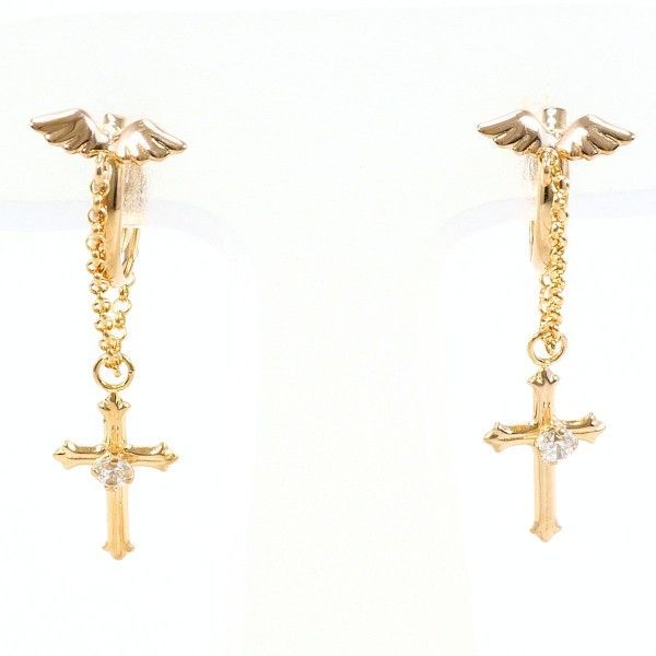 K 18 YGPG ピアス pierced earrings ジルコニア 総重量約0.8 g