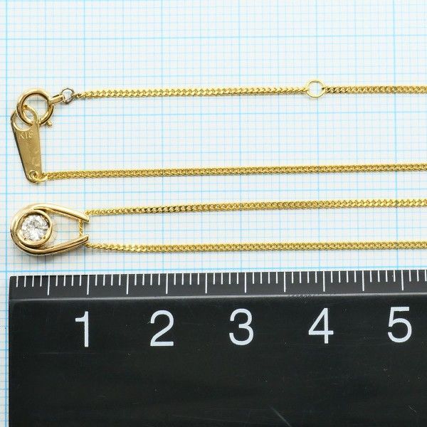 K 18 YG ネックレス necklace ダイヤ 0.124 総重量約3.0 g 約40 cm その他 アクセサリー レディース