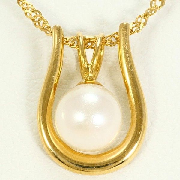 K 18 YG ネックレス necklace パール 真珠 総重量約1.8 g 約40 cm