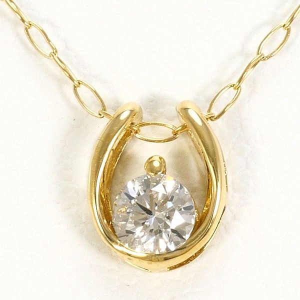 K 18 YG ネックレス necklace ダイヤ 0.10 総重量約0.6 g 約40 cm