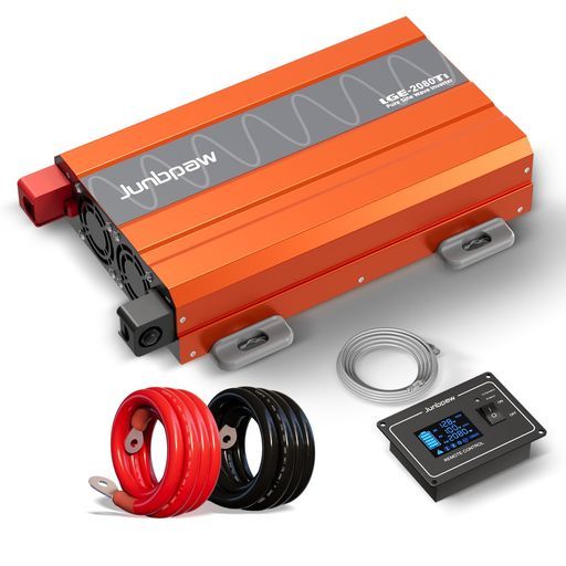 2080 W 弦波インバーター12 VDCから 変換6000 Wピーク出力5 V 2.1 AUSBポート搭載静音ファン高耐久コンデンサー内蔵RVキャンピングトラック緊急用オフグリッド電源対応