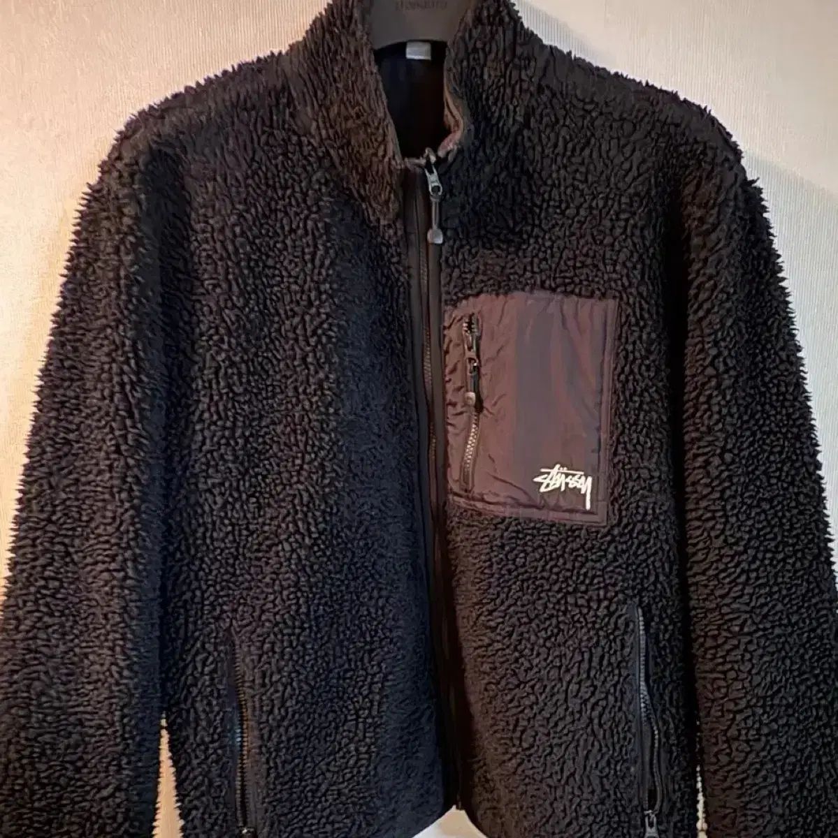 STUSSY シェルパ リバーシブル ジャケット ブラック m