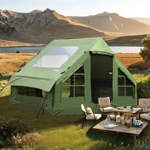 ShinHyeエアーテントインフレータブルテント組立 収納が簡単大きな透明天窓付き2|4|6人用ファミリーテント四季用収納袋 空気入れ付き