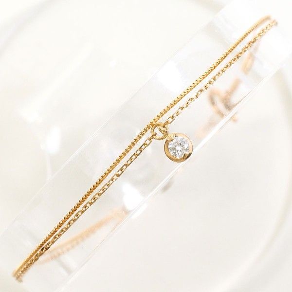 ヴァンドーム青山 K 18 PG ブレスレット bracelet ダイヤ 総重量約1.0 g 約17.5 cm