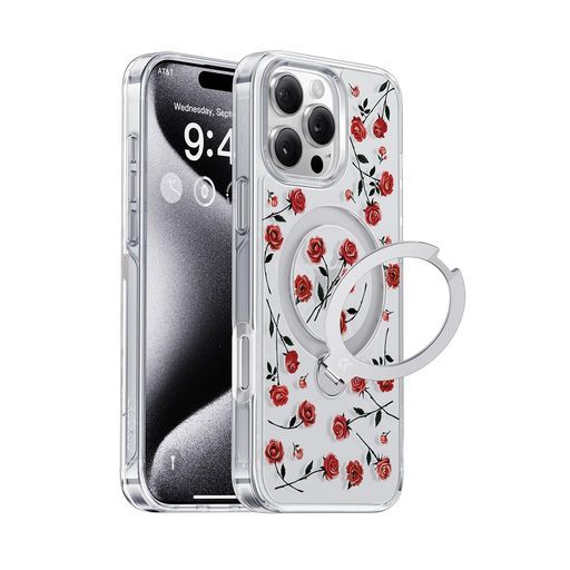 最新トレンド 360°回転スタンド CASEKOOiPhone 16 Pro用ケースクリア 米軍MIL規格フィット感MagSafe対応最大25 W急速充電対応横縦両立角度自在超強磁力耐衝撃高耐久性ラップホール付き透明