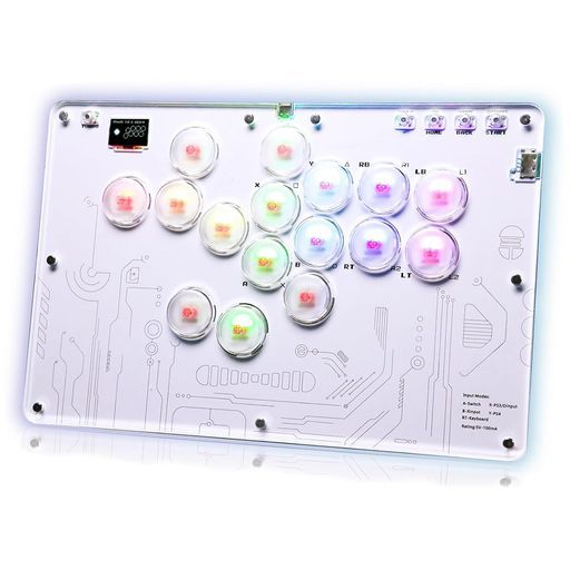 Lwuckbarrtアケコンレバーレスコントローラーレバーレスアケコン膝置き可 薄の厚さ天板広め持ち運び便利T 16 RGBアケコンレバーレスFor witchゲームレバーレスコントローラー格闘ゲーム