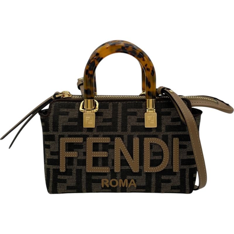 フェンディ FENDI バイザウェイミニ 8 BS 067 ブラウン GD金具 ジャガード|レザー レディース ショルダーバッグ