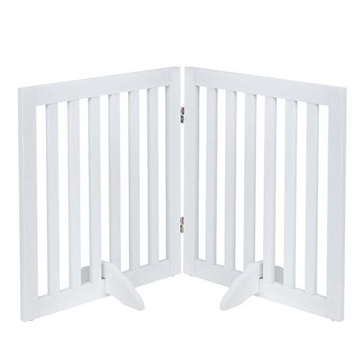 unipawsペットゲート置くだけ簡単木製折りたたみ式伸縮 幅91-96 cm高さ61 cm 玄関|階段|ドア用ペットガード小型犬猫脱走防止飛び出し防止収納便利室内パーテーションペットフェンスペッ…