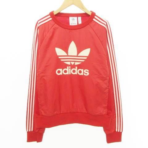 アディダス adidas × ウェールズ ボナー タグ付き スウェットシャツ ベタースカーレットロゴ ショート丈 Sサイズ 赤 レッド