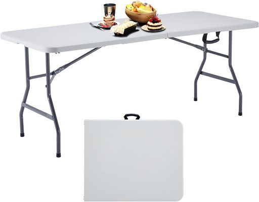 折りたたみテーブル折りたたみテーブル高いアウトドアテーブル180 cmテーブル折り畳みダイニングテーブル折りたたみ多機能軽量ポータブルピクニックキャンプ屋内屋外ホワイト
