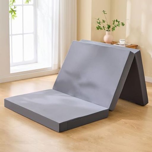 aicomriマットレスシングル3つ折り高反発折り畳みマットレス折りたたみ 厚10 cm密度28 D硬さ190 N滑り止め付加工防ダニ防臭ベッドマット洗えるカバーサイドポケット付き