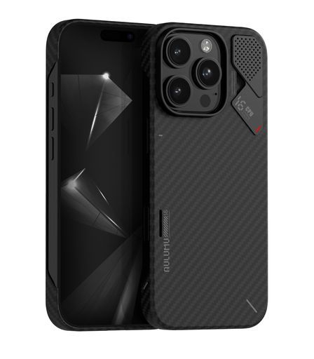 AulumuA 16 iPhone Pro用ケースアラミド繊維耐衝撃リアルクーリング放熱設計MagSafe対応ワイヤレス充電ウルトラスリム1500 Dウーブンブラック