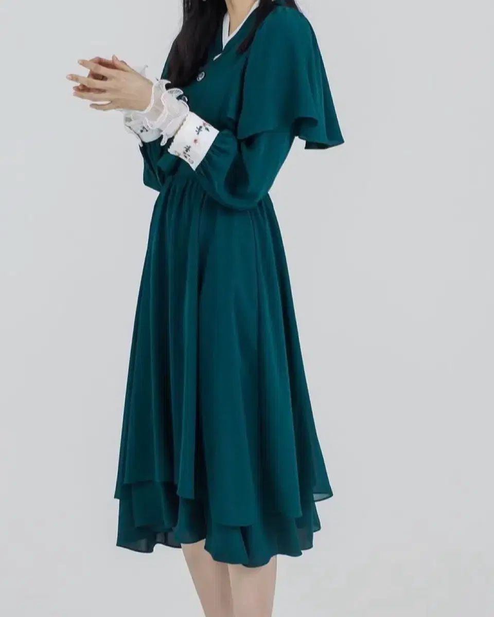 下プリ無窮花ケープONE PIECE ターコイズ s