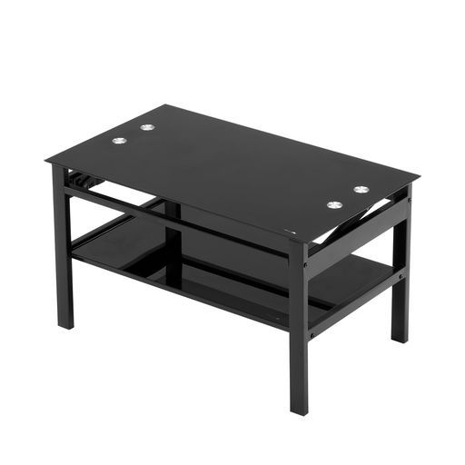 オーエスジェイ OSJ ガラステーブルセンターテーブル昇降式ガラステーブルローテーブルリビングテーブルコーヒーテーブル強化ガラス天板組み立て簡単