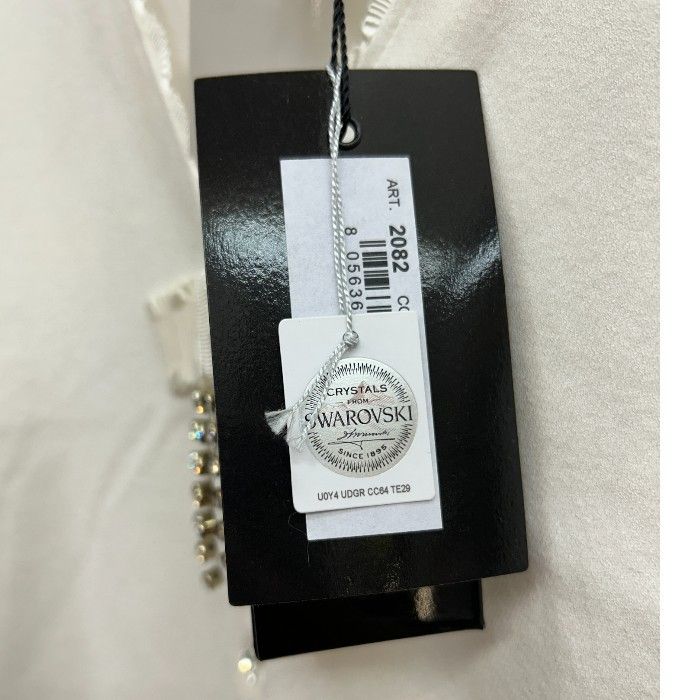 新品タグ付】Blumarine ブルマリン スワロフスキー フリルトップス38