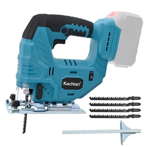 Kachiariジグソー充電式18 vジグソー切断工具電動ノコギリのこぎり木材DIY安全カットライト日曜大工LEDコードレス鋸コウグハイパワーLEDライト付き家庭用電気ノコギリブラシレスモーターDIY用