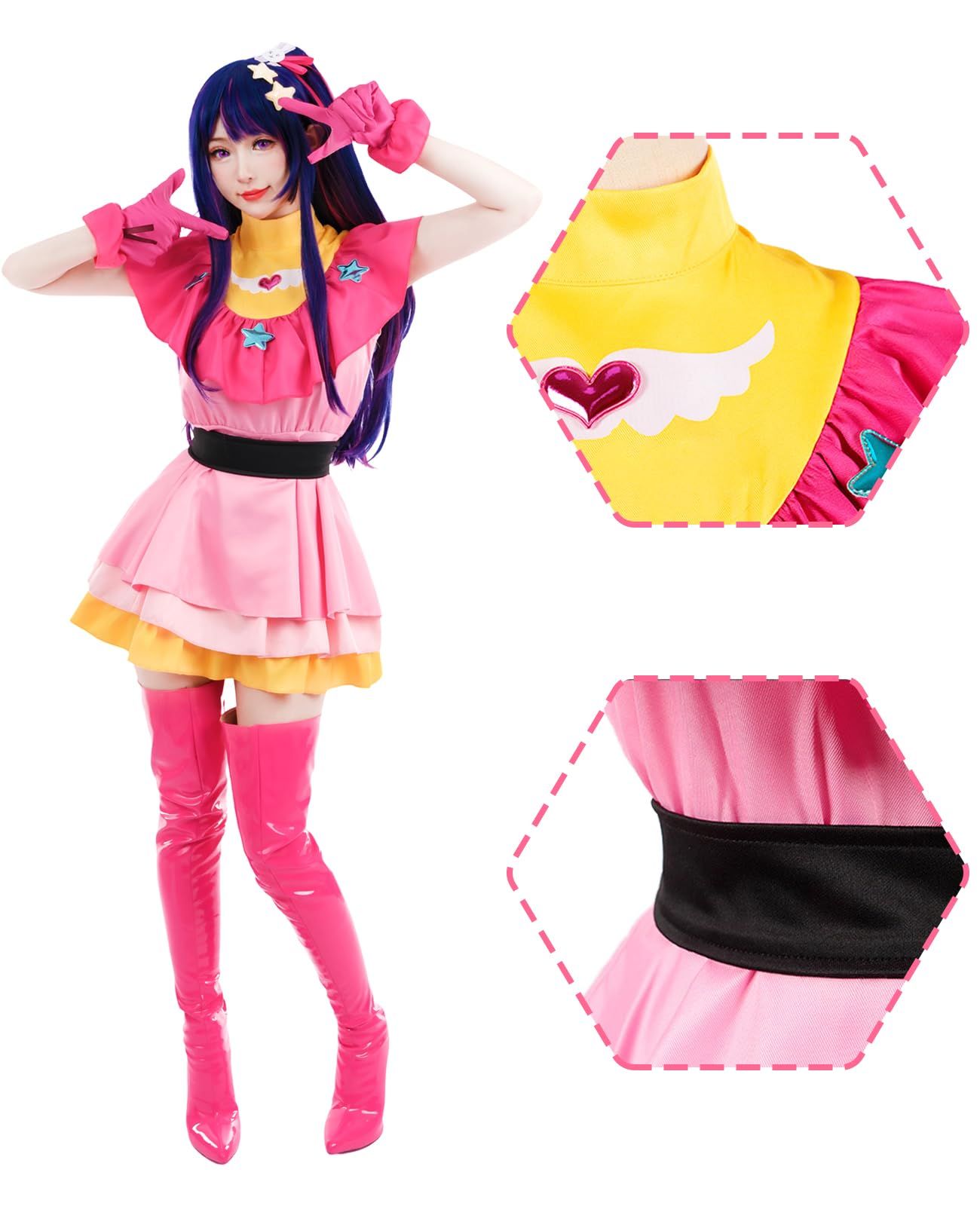 CR ROLECOS ウィッグ付き 星野アイ 星野アクア 星野ルビー 有馬かな コスプレ アニメ コスプレ衣装 マンガ コスチューム服 仮装 イベント フルセット コスチューム 大人用