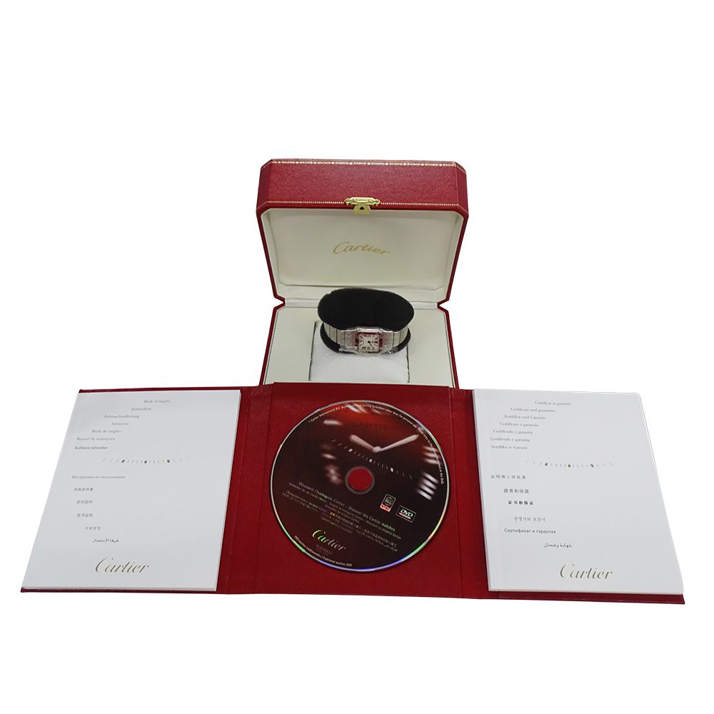  カルティエ Cartier 時計 レディース ブランド サントスガルベ SM クオーツ QZ ステンレス SS シルバー アイボリー 磨き済み 腕時計(クォーツ) 腕時計(アナログ)