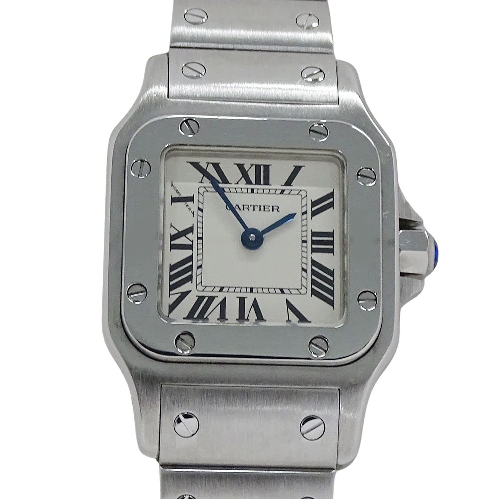 カルティエ Cartier 時計 レディース ブランド サントスガルベ SM クオーツ QZ ステンレス SS シルバー アイボリー 磨き済み