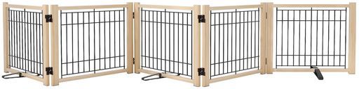 YOCANペットゲートペットサークル犬ゲート置くだけペットフェンス折りたたみついたてペット倒れない飛び出し脱走防止中小型犬用高さ43 cm幅292 cm パネル