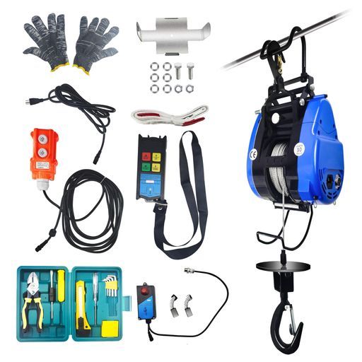 CXCESNS電動ウインチ小型ウインチ100 v 2025新型500 kg電動ホイスト小型クレーン携帯型で超強荷重は500 kgに達する巻き上げ機スピード19 m|min家庭用業務用エアコンの設置 けん引 装飾工事 荷役