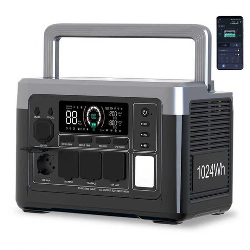 OUKITELポータブル電源 大容量1024 Wh|320000 mAh 43分フル充電アプリ対応AC 1800 W 瞬間最大3600 AC充電電力調整可AC|DC|USB出力 機能LEDライト付