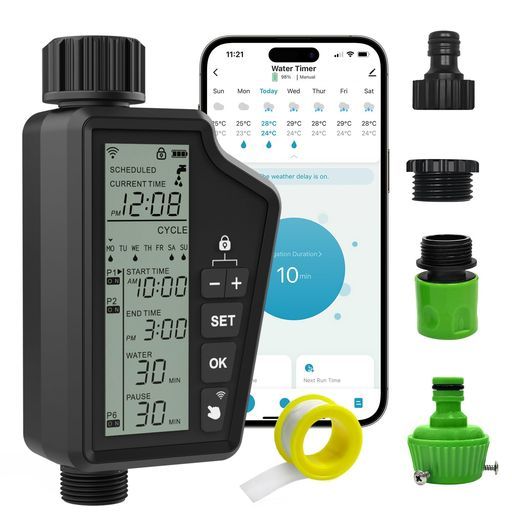 AVATTOWiFi自動散水やりタイマーIP 65防水 3つの給水モードがあり 毎日6つの給水計画を作成することができますSmartlifeアプリのリモートコントロールと AlexaやGoogle