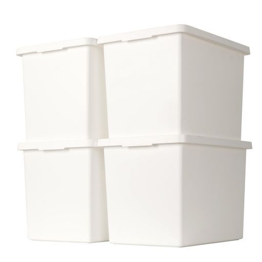 40 L収納ケースふた付き 大容量幅30.5 x奥行42.5 x高さ30 cm 組み合わせて使える収納ケース衣類 おもちゃ コスメ 衣装ケース プラスチック収納整理ボックス 4 XL