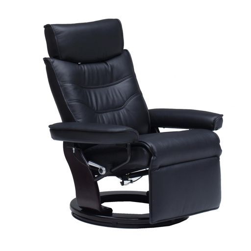 リクライニングチェア1人用映画鑑賞パーソナルチェア革 合成皮革ブラック462542