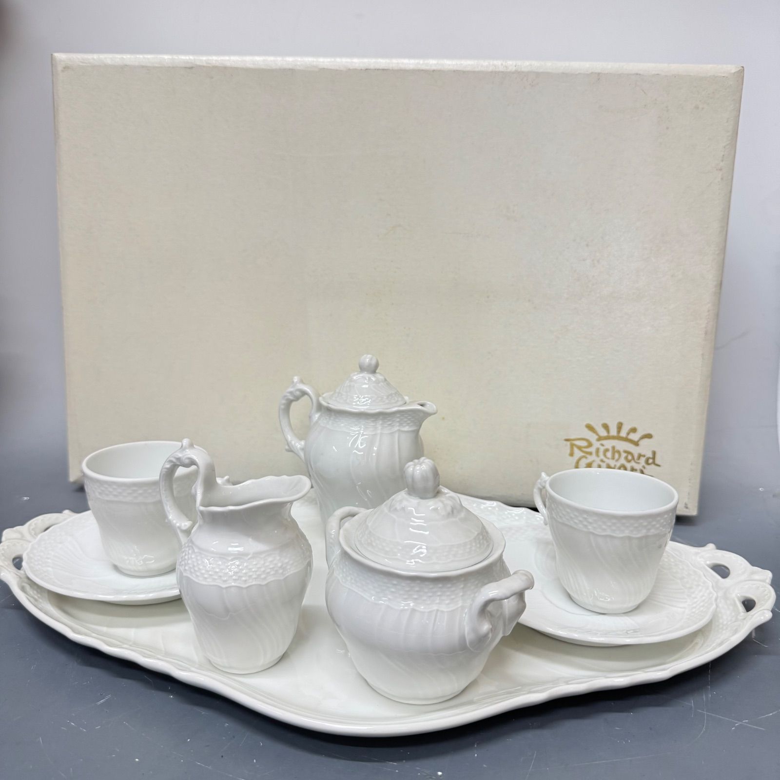 DA 37リチャードジノリ Richard Ginori ベッキオホワイト ティーカップ ソーサー ティーポット プレート