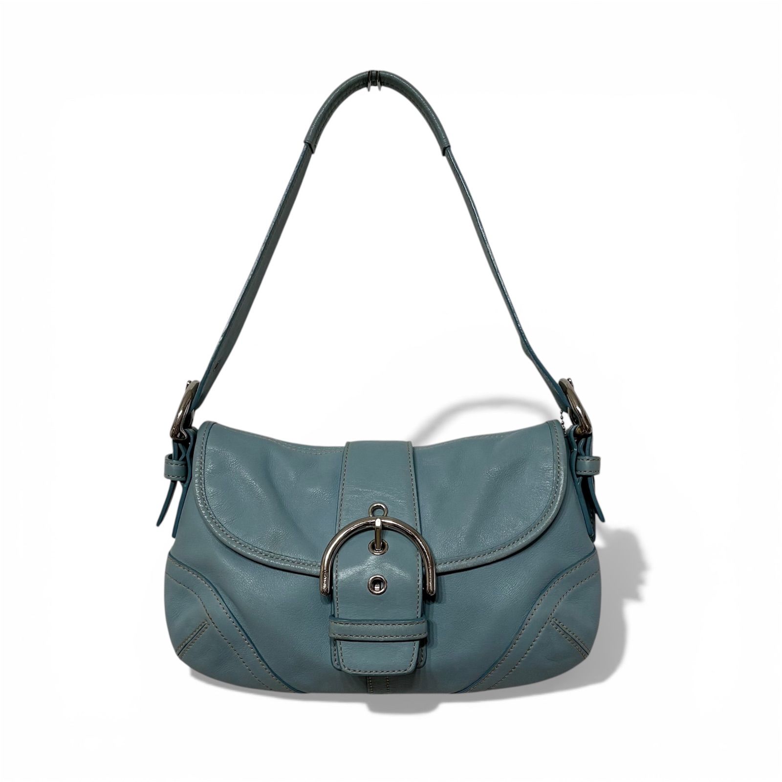 Coach Small Soho Blue Leather Shoulder スモールソーホー フラップ