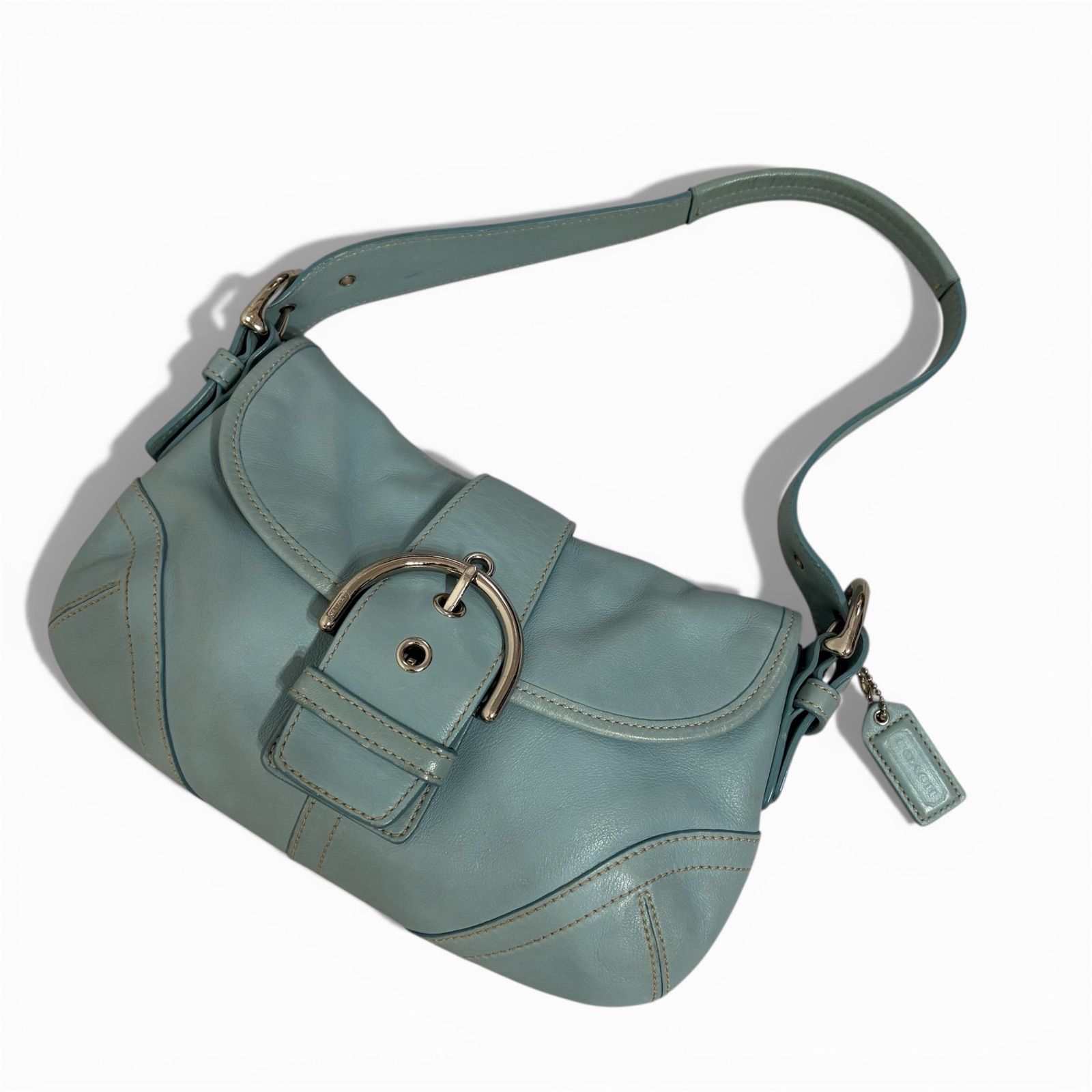 Coach Small Soho Blue Leather Shoulder スモールソーホー フラップ