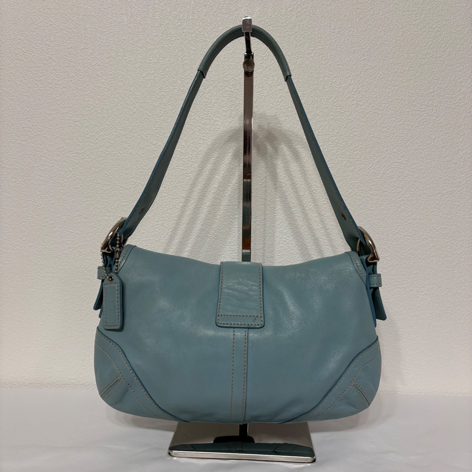 Coach Small Soho Blue Leather Shoulder スモールソーホー フラップ 