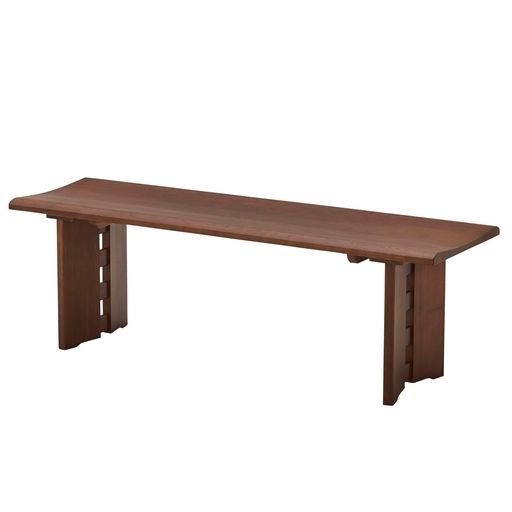 ダイニングベンチ2人掛け幅130 x奥行40 x高さ41 cmブラウン462589