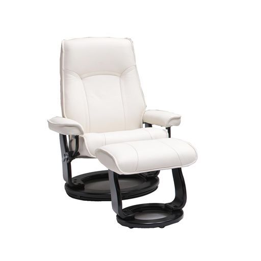 リクライニングチェア1人用映画鑑賞パーソナルチェア革 合成皮革ホワイト462549