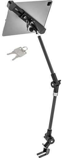 Dosvsiシートボルトタブレッホルダー車載ホルダー盗難防止全金属製のタブレットマウント車運転席ラック用セキュリティタブレッホルダー360度回転頑丈な材質安全安定性安全日本語説明書…