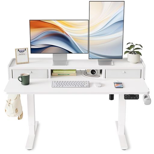 YIHAYOローデスク高さ46-72 cm昇降デスク幅120 cm奥行き60 cm電動ゲーミングデスク昇降式デスク引き出し付き高さメモリー機能上下昇降デスク静音収納フック付き組み立て簡単ローテーブルパソ…