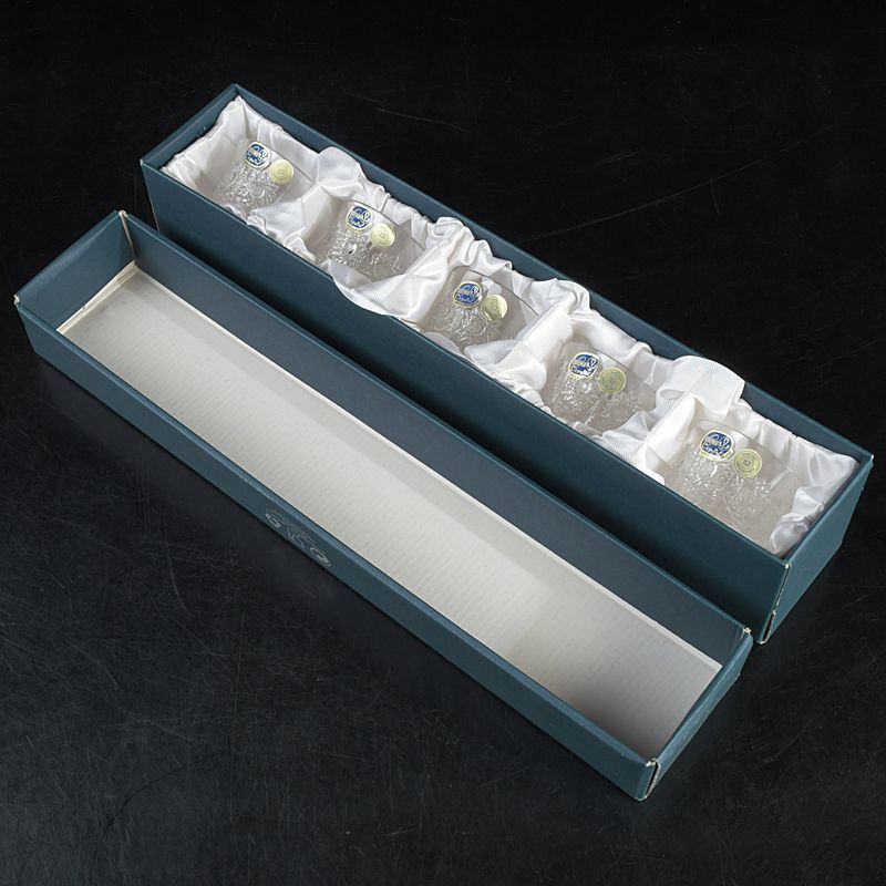 BOHEMIA ボヘミアクリスタルグラス 酒盃 煎茶器 5客 箱付 C S543