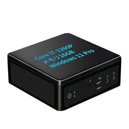 ミニPC第12世代Corei 71260 pプロセッサー12コア|16スレッド最大4.7 GHz|16 GDDR 4メモリ-NVMESSD拡張 USB 3.0*4|HDMI-DP 4 K映像出力に対応Type-C対応|office付き