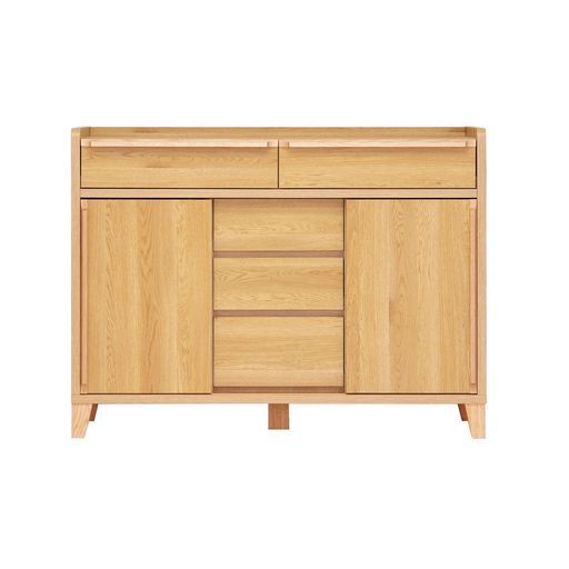 サイドボードキャビネット収納棚オーク幅119 x奥行46 x高さ79 cm 446457