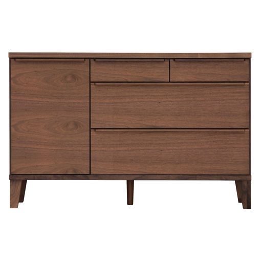 サイドボードキャビネットモダン収納棚ウォールナット幅119 x奥行40 x高さ76.5 cm 446438