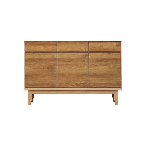 サイドボードキャビネットモダン収納棚オーク幅120 x奥行44 x高さ79 cm 446431