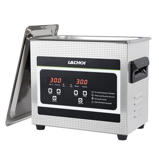 LACHOI超音波洗浄機業務用3.2 L超音波洗浄器PSE認証取得メガネ超音波洗浄機超音波クリーナー卓上型40 KHz超音波洗浄機タイマー|温度設定 入れ歯眼鏡時計アクセサリー洗い用超音波洗浄機…