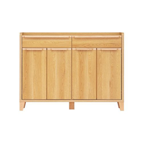 サイドボードスリムキャビネット収納棚オーク幅120 x奥行31.5 x高さ79 cm 446455