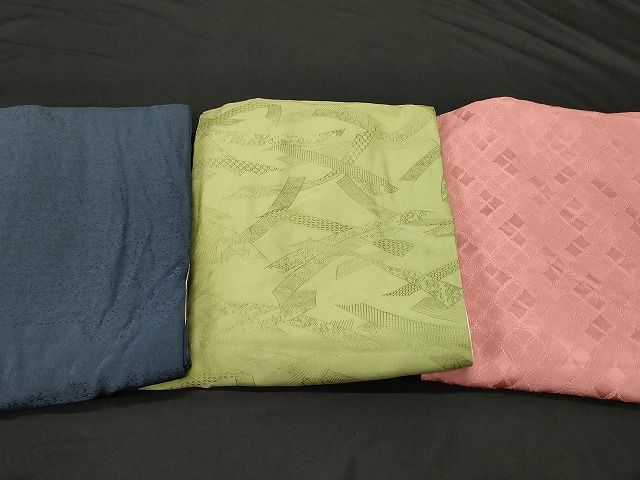 平和屋本店□色無地 まとめて 3点 花柄 七宝 地紋 など 着用可能多数