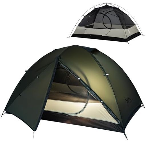 MC 2人用テント20 Dナイロン超軽量テントバックパック二重層耐水圧4000 mm自立式コンパクト登山自転車キャンプバイクアウトドア LightHill 2