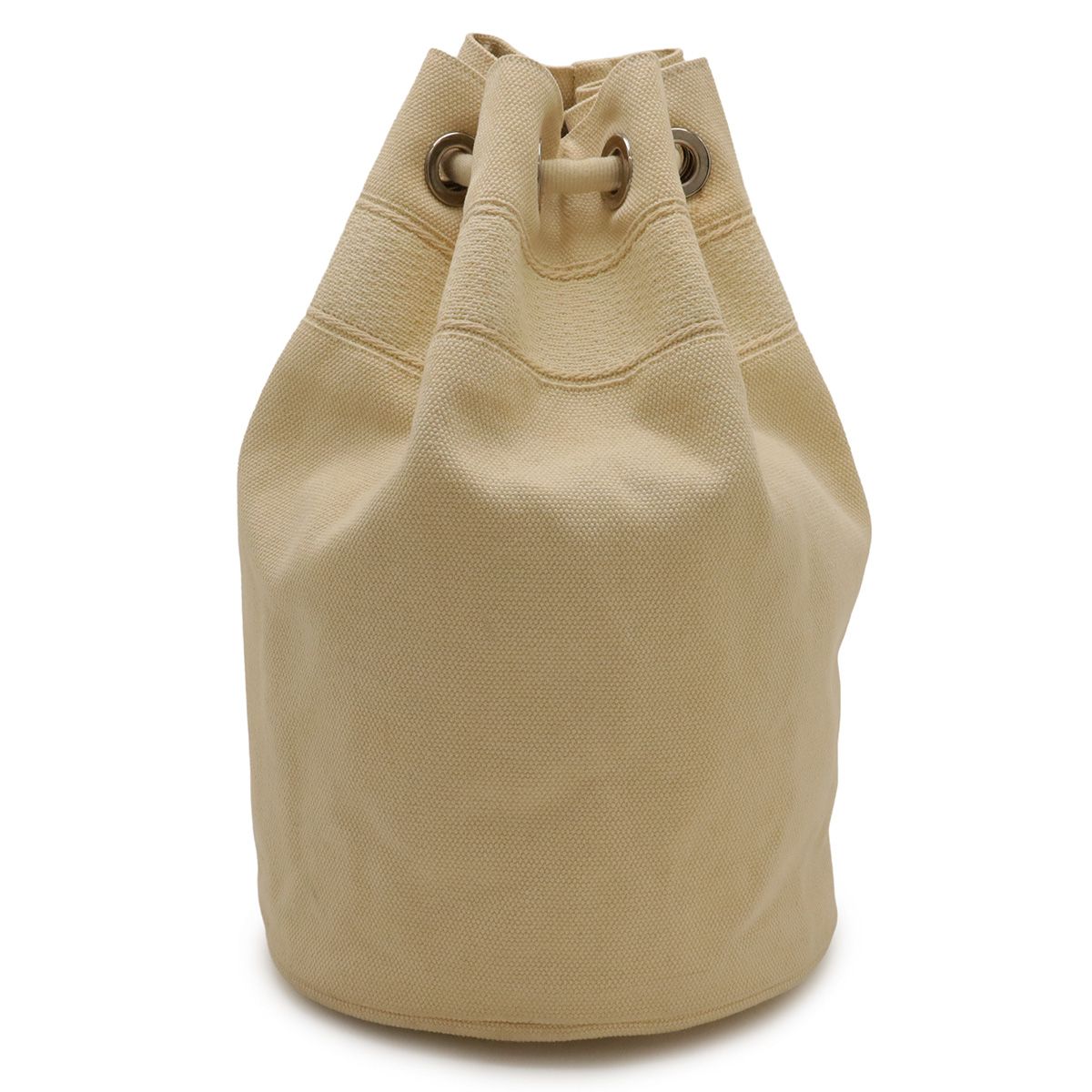 HERMES エルメス サックマリーン レシーフMM ショルダーバッグ ワンショルダー 巾着 肩掛け キャンバス ベージュ シルバー金具